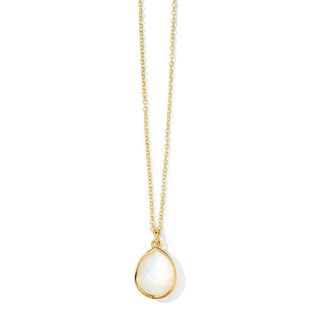 IPPOLITA Rock Candy Mini Teardrop Pendant in 18K Yellow Gold with Mother of Pearl